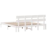 vidaXL Cadre de lit en bois de pin blanc Blanc Bois de pin massif