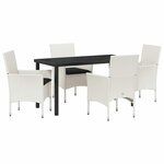 vidaXL Ensemble de salle à manger pour jardin 5 Pièces Blanc Poly rotin