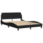 vidaXL Cadre de lit avec LED sans matelas Hvar noir 140x190 cm tissu
