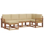 vidaXL Ensemble de canapés d'extérieur 6 pc Naturel et Beige