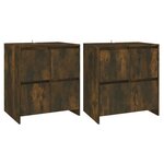 vidaXL Buffets 2 Pièces Chêne fumé 70x41x75 cm Bois d'ingénierie