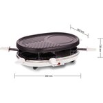 LITTLE BALANCE 8488 Cheese & Grill Party, Raclette Grill Plancha 3 en 1, 8 personnes,  900 W, Noir & Blanc