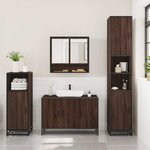 vidaXL Ensemble de meubles de salle de bain 3 Pièces Chêne marron