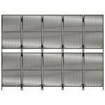 vidaXL Cloison de séparation 5 panneaux gris résine tressée