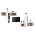 vidaXL Meubles TV 6 Pièces Blanc Bois massif de pin