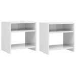 vidaXL Tables de chevet 2Pièces Blanc brillant 40x30x40cm bois ingénierie