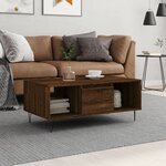 vidaXL Table basse Chêne marron 90x50x36 5 cm Bois d'ingénierie