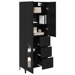 vidaXL Haut Armoire Chêne noir 69 5 x 34 x 180 cm Bois d'ingénierie