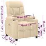vidaXL Fauteuil de massage Crème Tissu
