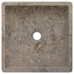 vidaXL Lavabo Gris 40x40x10 cm Marbre