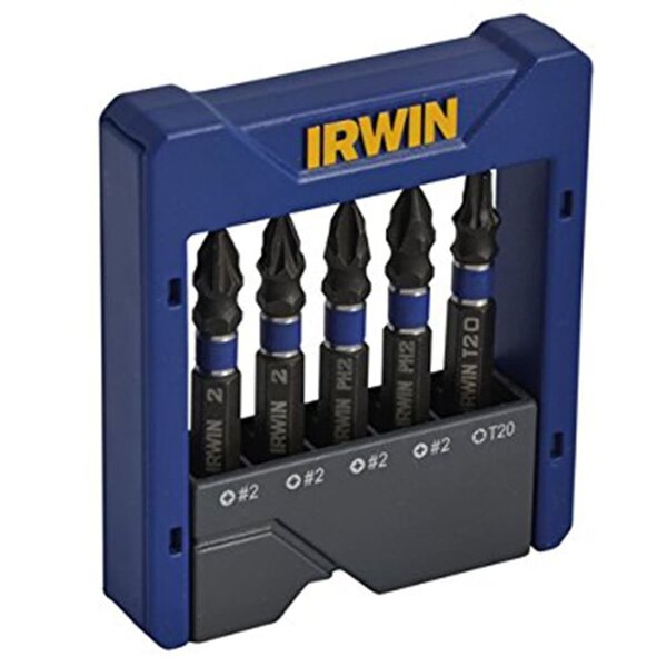 Lot de 5 embouts pz/ph/tx pour tournevis sans fil irwin 1923433