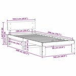 vidaXL Cadre de lit avec tête de lit Blanc 100 x 200 cm Pin massif