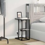 vidaXL Table de chevet Gris sonoma 41.5 x 26 x 60.5 cm