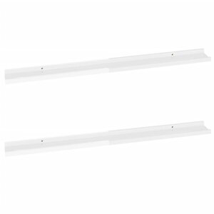 vidaXL Étagères murales 2 Pièces Blanc brillant 100x9x3 cm