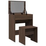 vidaXL Coiffeuse et tabouret chêne marron 60x40x113 5 cm