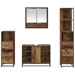 vidaXL Ensemble de mobilier de salle de bain 4 Pièces Bois Ancien