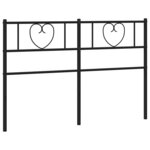 vidaXL Tête de lit de remplacement métal noir 150 cm