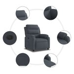 vidaXL Fauteuil inclinable électrique Gris foncé Velours