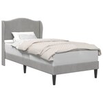 vidaXL Cadre de lit avec tête de lit Gris clair 100 x 200 cm Velours