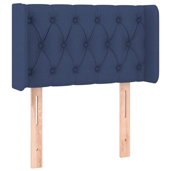 vidaXL Tête de lit avec oreilles Bleu 83x16x78/88 cm Tissu