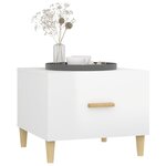 vidaXL Tables basses 2 Pièces blanc brillant 50x50x40cm bois d'ingénierie