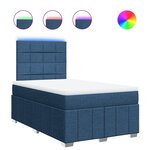 vidaXL Sommier à lattes de lit avec matelas bleu 120x190 cm tissu