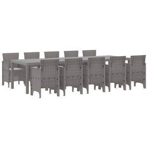 vidaXL Ensemble de salle à manger pour jardin 11 Pièces Gris clair
