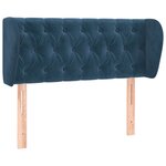 vidaXL Tête de lit avec oreilles Bleu foncé 93x23x78/88 cm Velours