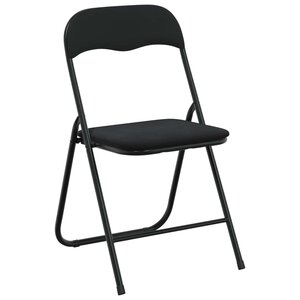 vidaXL Chaise pliante 8 pc Velours Noir 48 x 44 x 78 cm