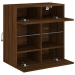 vidaXL Meuble TV mural avec lumières LED chêne marron 58 5x30x60 5 cm