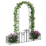 vidaXL Arche de jardin avec verrouillage Noir 203 x 50 x 218 cm