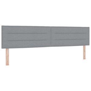 vidaXL Tête de lit LED avec bandes LED Gris clair 200 cm tissu