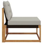 vidaXL Sofa de milieu extérieur Bois d'acacia massif et Textilène