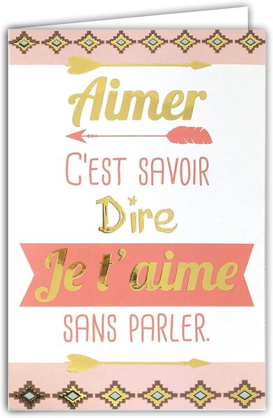 Carte Je t'aime Saint Valentin 14 février Amour I Love you + Enveloppe 12x17 5cm