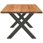 vidaXL Table à manger marron clair bois de chêne massif rectangulaire