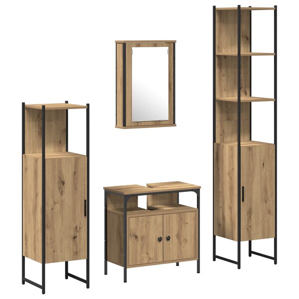 vidaXL Ensemble de meubles de salle de bain 4 pièces en chêne artisanal