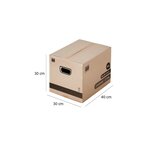 Pack and Move - Lot 20 cartons déménagement stockage livres - 40 x 30 x 30 cm - Poignées renforcées - 1 adhésif offert