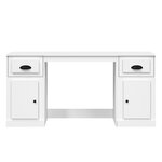 vidaXL Bureau avec armoire blanc bois d'ingénierie