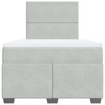 vidaXL Sommier à lattes de lit et matelas gris clair 120x190cm velours