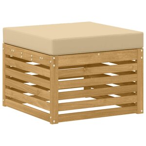 vidaXL Pouf d'Extérieur Bois d'Acacia Massif Blanc