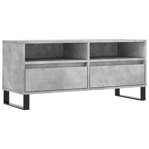 vidaXL Meuble TV gris béton 100x34 5x44 5 cm bois d'ingénierie