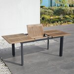 Table de jardin extensible brasilia gris aluminium 152/210 x 90 x 74 5cm
