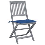 vidaXL Chaises pliables d'extérieur 6 Pièces avec coussins Bois d'acacia