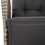 vidaXL Chaise inclinable de jardin et repose-pied gris résine tressée