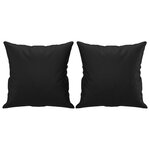 vidaXL Canapé 2 places avec oreillers décoratifs noir 120cm similicuir