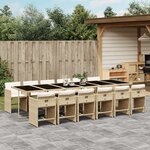 vidaXL Ensemble à manger de jardin et coussins 13 Pièces beige