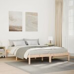 vidaXL Cadre de lit extra long sans matelas 140x210 cm bois massif pin