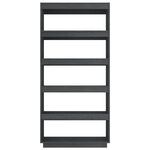 vidaXL Bibliothèque/Séparateur de pièce Gris 80x35x167 cm Pin massif