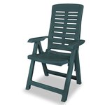 vidaXL Chaises inclinables de jardin lot de 2 Plastique Vert
