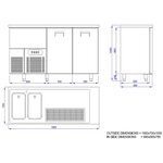 Refroidisseur de boissons - 2 portes & evier - combisteel - r290 - acier inoxydable21950 mmpleine/battante 1950x700x950mm